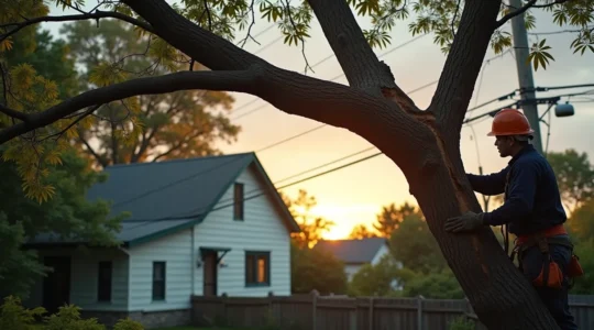 Arbre avec branche cassée montrant les risques de sécurité et l'intervention d'un arboriculteur professionnel