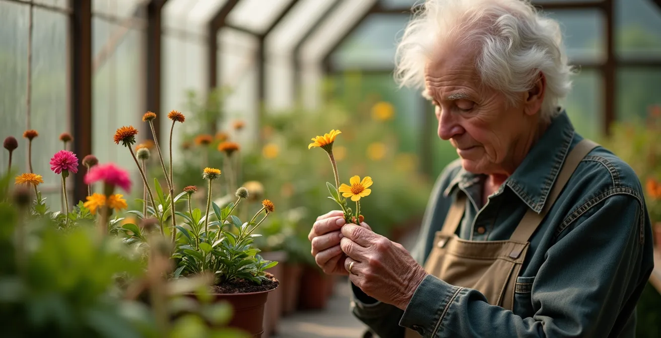 Vue du Jardin des plantes menacées du Québec avec identification scientifique des espèces rares