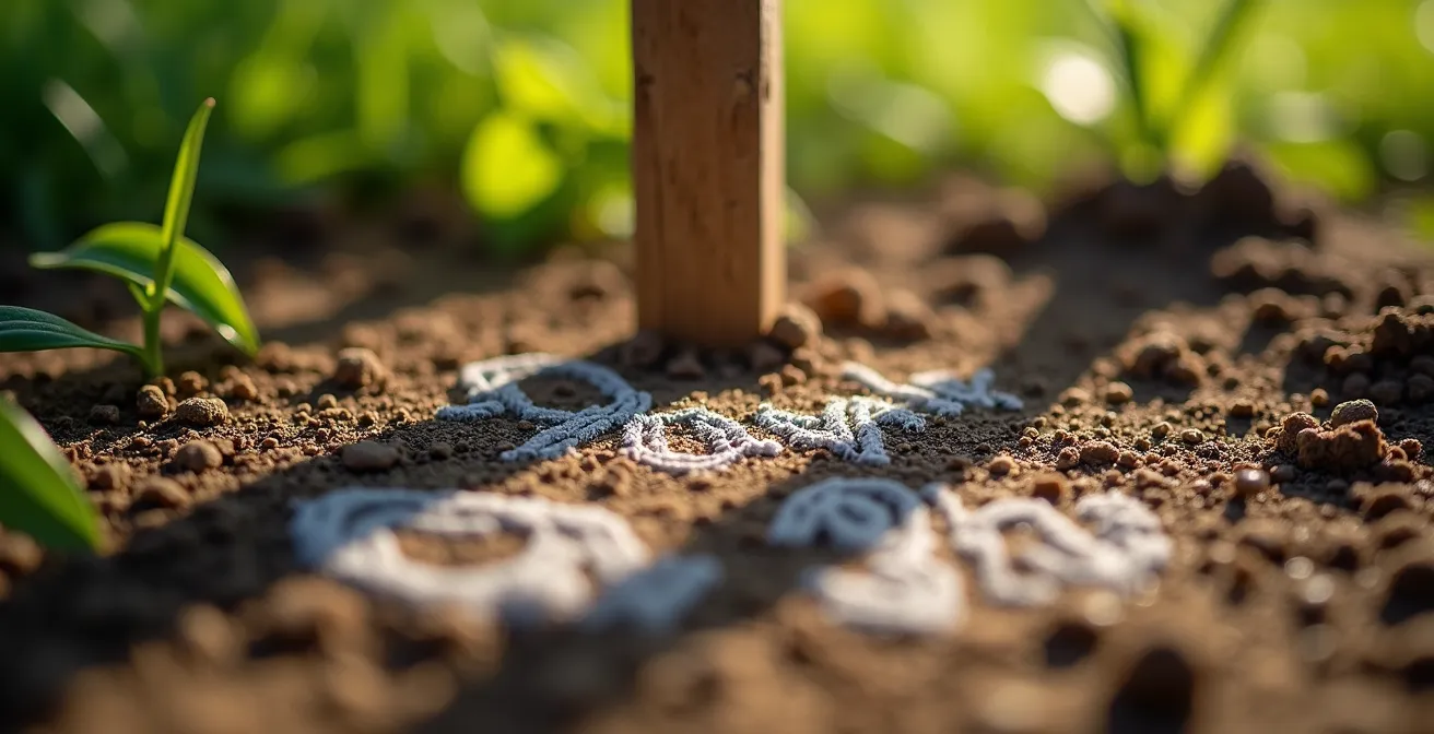Méthode de cartographie des ombres avec piquet dans un jardin québécois montrant les marques d'ombre à différentes heures
